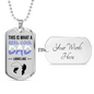 Reel Cool Dad Dog Tag Dad Gift Necklace Stainless Steel or 18k Gold Dog Tag w 24" Chain-Express Your Love Gifts