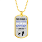 Reel Cool Dad Dog Tag Dad Gift Necklace Stainless Steel or 18k Gold Dog Tag w 24" Chain-Express Your Love Gifts