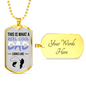 Reel Cool Dad Dog Tag Dad Gift Necklace Stainless Steel or 18k Gold Dog Tag w 24" Chain-Express Your Love Gifts