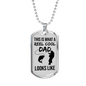 Reel Cool Dad Dog Tag Gifts for Dad Father Necklace Stainless Steel or 18k Gold Dog Tag w 24" Chain-Express Your Love Gifts