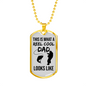 Reel Cool Dad Dog Tag Gifts for Dad Father Necklace Stainless Steel or 18k Gold Dog Tag w 24" Chain-Express Your Love Gifts