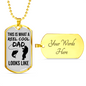 Reel Cool Dad Dog Tag Gifts for Dad Father Necklace Stainless Steel or 18k Gold Dog Tag w 24" Chain-Express Your Love Gifts