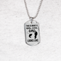Reel Cool Dad Dog Tag Gifts for Dad Father Necklace Stainless Steel or 18k Gold Dog Tag w 24" Chain-Express Your Love Gifts