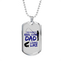 Father gift Reel Cool Dad Necklace Stainless Steel or 18k Gold Dog Tag w 24" Chain-Express Your Love Gifts