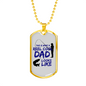 Father gift Reel Cool Dad Necklace Stainless Steel or 18k Gold Dog Tag w 24" Chain-Express Your Love Gifts