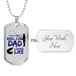 Father gift Reel Cool Dad Necklace Stainless Steel or 18k Gold Dog Tag w 24" Chain-Express Your Love Gifts