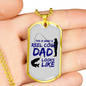Father gift Reel Cool Dad Necklace Stainless Steel or 18k Gold Dog Tag w 24" Chain-Express Your Love Gifts
