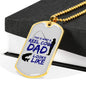 Father gift Reel Cool Dad Necklace Stainless Steel or 18k Gold Dog Tag w 24" Chain-Express Your Love Gifts