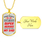 Super Hero Dad Dog Tag Stainless Steel or 18k Gold Necklace w 24" Chain-Express Your Love Gifts