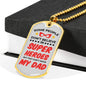 Super Hero Dad Dog Tag Stainless Steel or 18k Gold Necklace w 24" Chain-Express Your Love Gifts