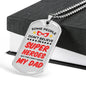 Super Hero Dad Dog Tag Stainless Steel or 18k Gold Necklace w 24" Chain-Express Your Love Gifts
