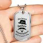 Father gift Dad GiftFathers heart Necklace Stainless Steel or 18k Gold Dog Tag w 24" Chain-Express Your Love Gifts