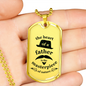 Father gift Dad GiftFathers heart Necklace Stainless Steel or 18k Gold Dog Tag w 24" Chain-Express Your Love Gifts