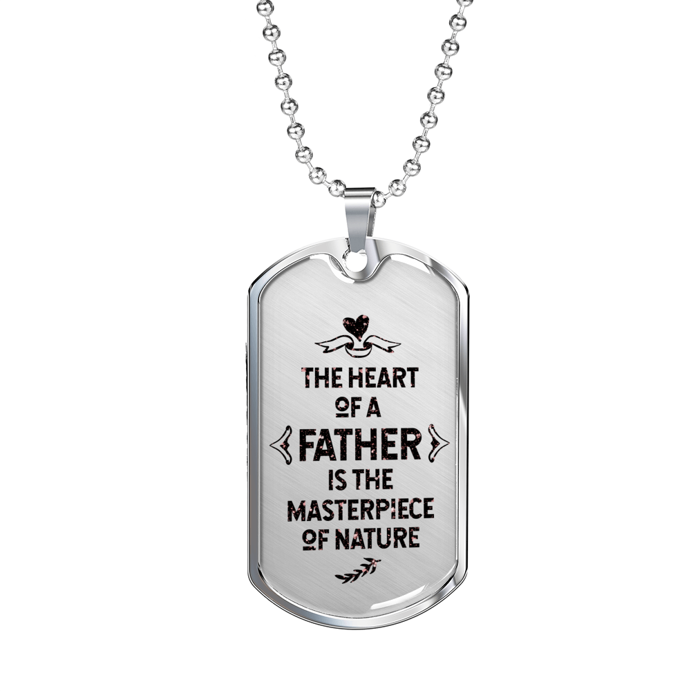 Fathers Day Dad Necklace Gift Stainless Steel or 18k Gold Dog Tag w 24" Chain-Express Your Love Gifts