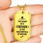 Fathers Day Dad Necklace Gift Stainless Steel or 18k Gold Dog Tag w 24" Chain-Express Your Love Gifts