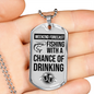 Weekend Forecast Dog Tag Gifts for Dad Necklace Stainless Steel or 18k Gold Dog Tag w 24" Chain-Express Your Love Gifts