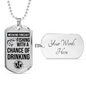 Weekend Forecast Dog Tag Gifts for Dad Necklace Stainless Steel or 18k Gold Dog Tag w 24" Chain-Express Your Love Gifts