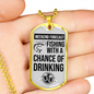 Weekend Forecast Dog Tag Gifts for Dad Necklace Stainless Steel or 18k Gold Dog Tag w 24" Chain-Express Your Love Gifts