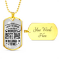 World's Best Dad Father Gift Necklace Stainless Steel or 18k Gold Dog Tag 24" Chain-Express Your Love Gifts