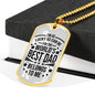 World's Best Dad Father Gift Necklace Stainless Steel or 18k Gold Dog Tag 24" Chain-Express Your Love Gifts