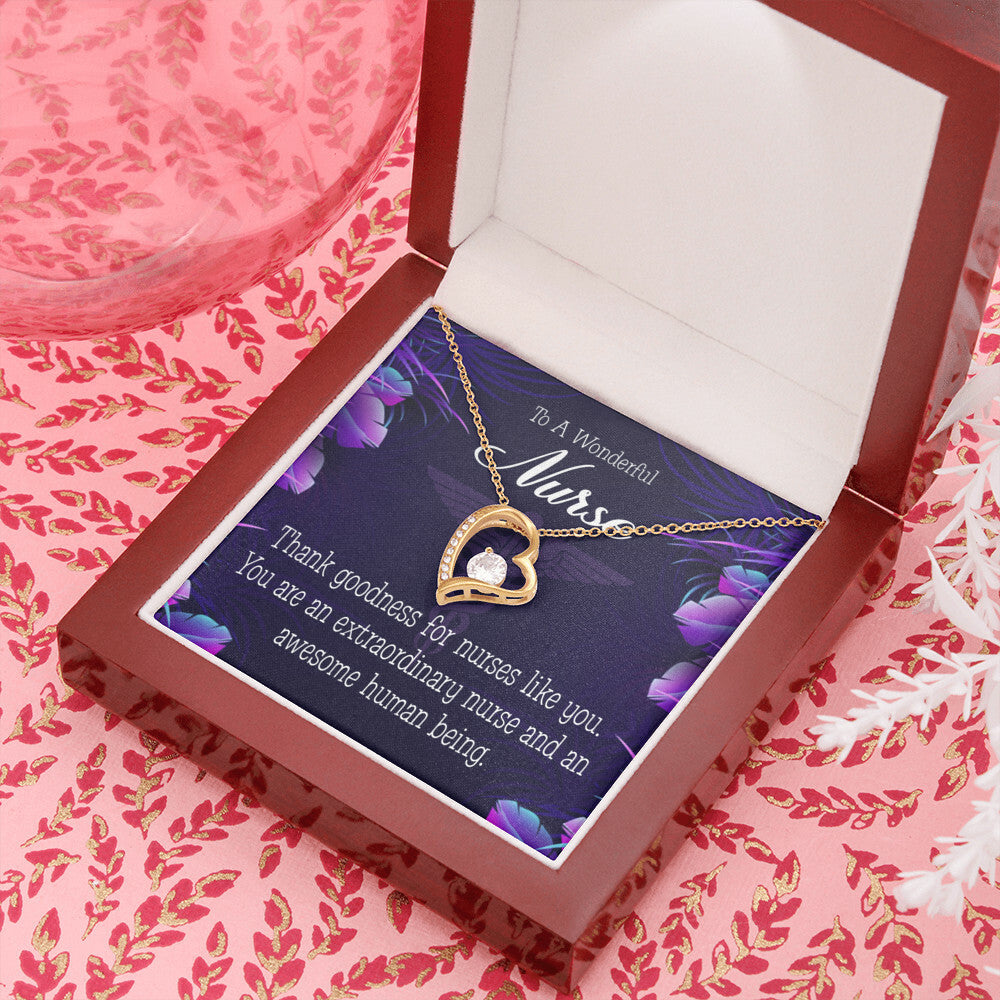 Extraordinary Nurse Healthcare Medical Worker Nurse Appreciation Gift Forever Necklace w Message Card-Express Your Love Gifts