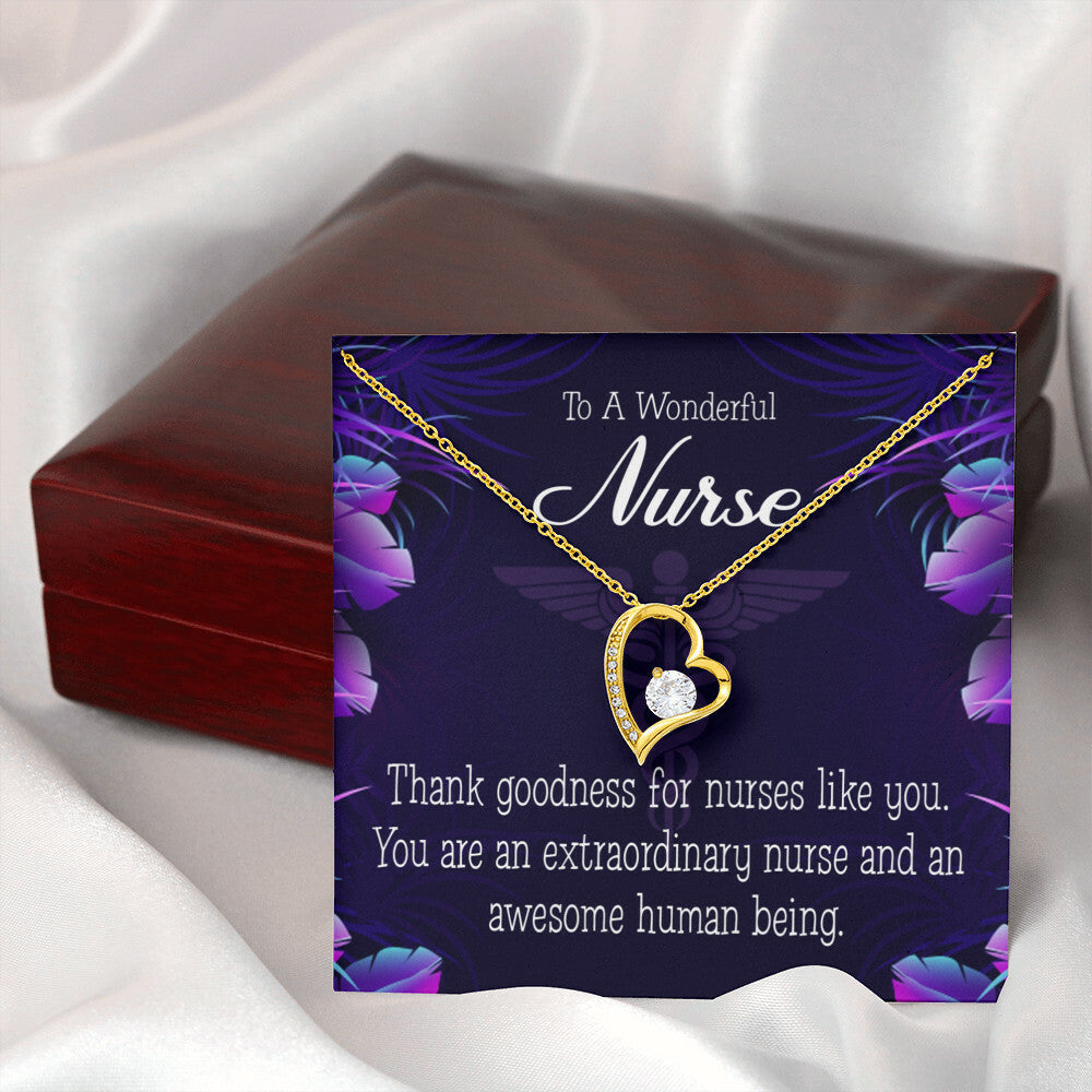 Extraordinary Nurse Healthcare Medical Worker Nurse Appreciation Gift Forever Necklace w Message Card-Express Your Love Gifts