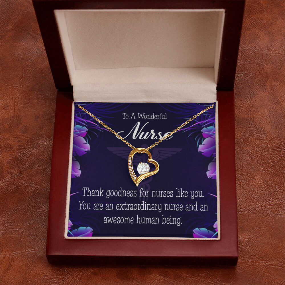 Extraordinary Nurse Healthcare Medical Worker Nurse Appreciation Gift Forever Necklace w Message Card-Express Your Love Gifts