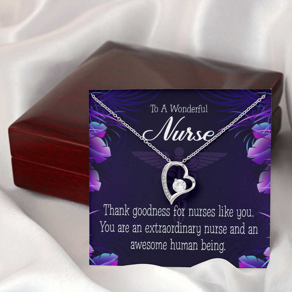 Extraordinary Nurse Healthcare Medical Worker Nurse Appreciation Gift Forever Necklace w Message Card-Express Your Love Gifts