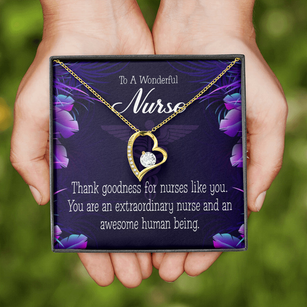 Extraordinary Nurse Healthcare Medical Worker Nurse Appreciation Gift Forever Necklace w Message Card-Express Your Love Gifts