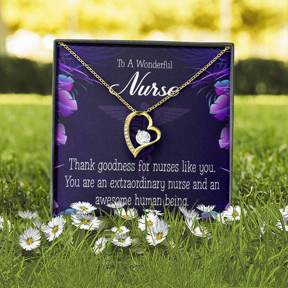 Extraordinary Nurse Healthcare Medical Worker Nurse Appreciation Gift Forever Necklace w Message Card-Express Your Love Gifts
