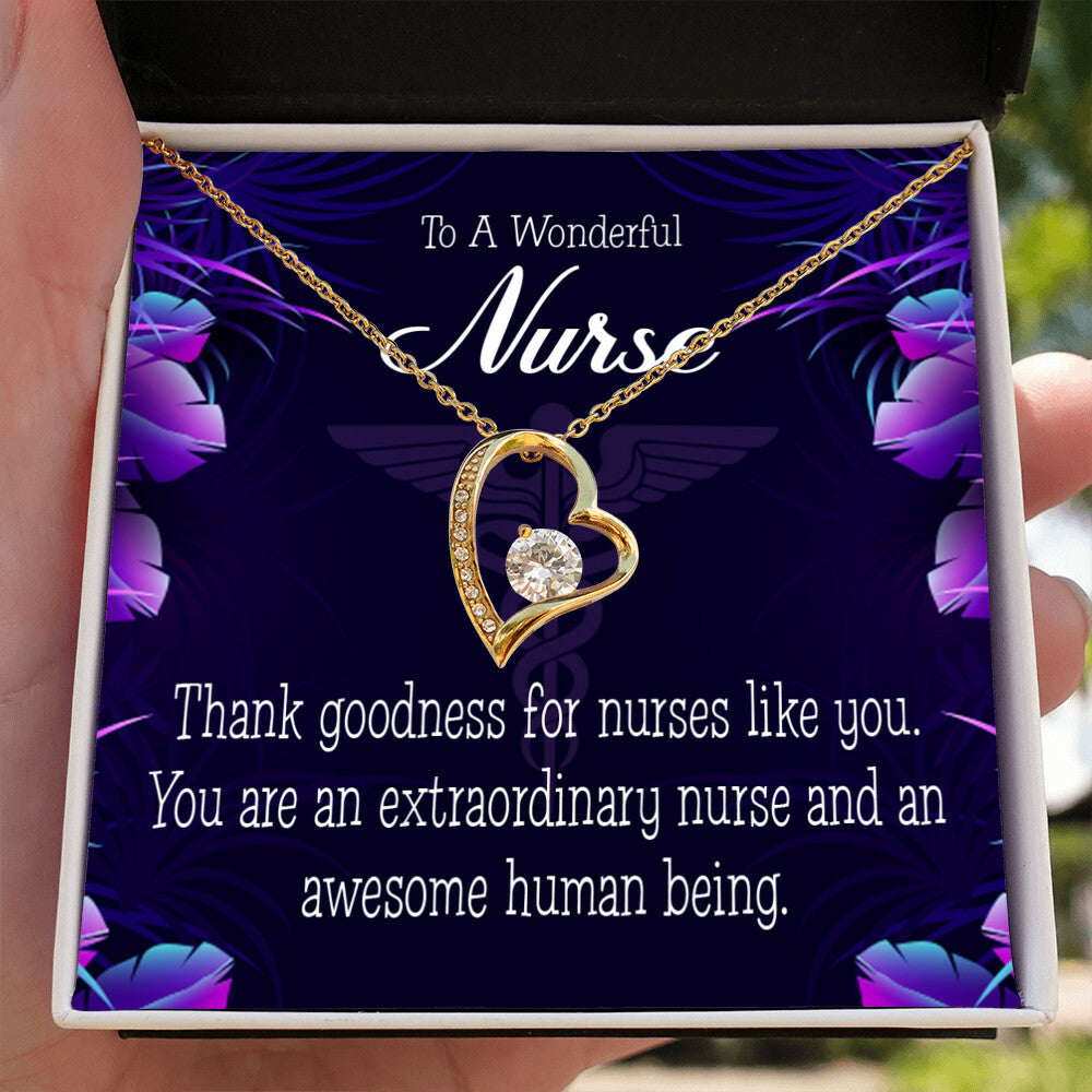 Extraordinary Nurse Healthcare Medical Worker Nurse Appreciation Gift Forever Necklace w Message Card-Express Your Love Gifts