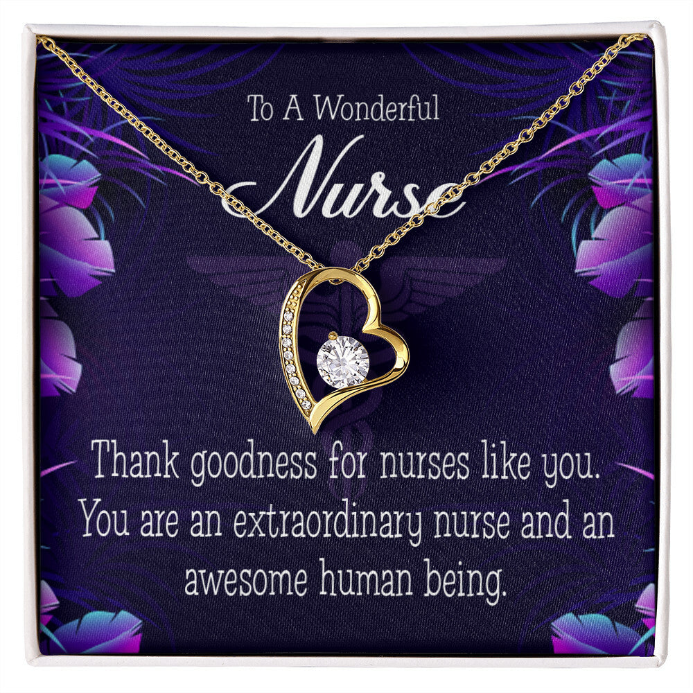 Extraordinary Nurse Healthcare Medical Worker Nurse Appreciation Gift Forever Necklace w Message Card-Express Your Love Gifts