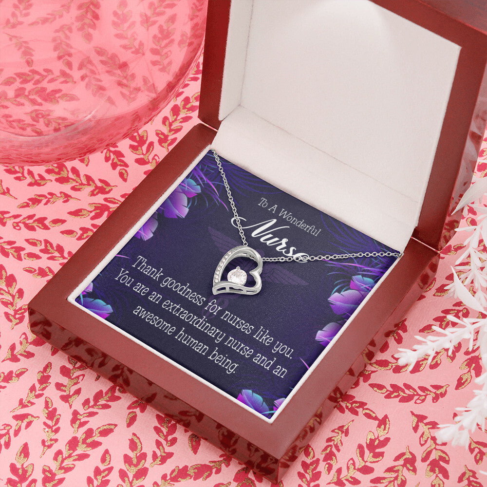 Extraordinary Nurse Healthcare Medical Worker Nurse Appreciation Gift Forever Necklace w Message Card-Express Your Love Gifts