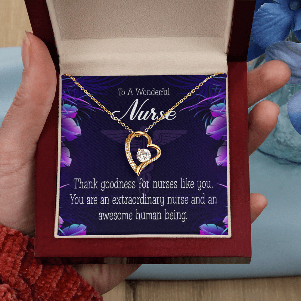 Extraordinary Nurse Healthcare Medical Worker Nurse Appreciation Gift Forever Necklace w Message Card-Express Your Love Gifts