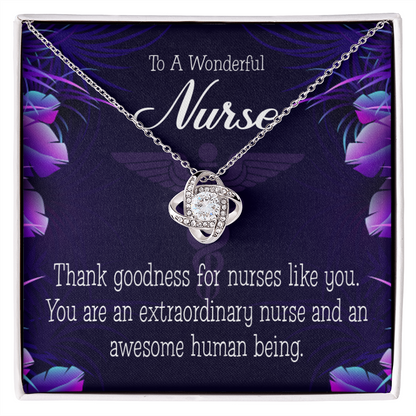 Extraordinary Nurse Healthcare Medical Worker Nurse Appreciation Gift Infinity Knot Necklace Message Card-Express Your Love Gifts
