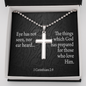 Eye Has Not Seen 1 Corinthians 2:9 Cross Necklace Message Card W Ball Chain Pendant-Express Your Love Gifts
