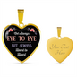 Eye To Eye Necklace Stainless Steel or 18k Gold Heart 18-22"-Express Your Love Gifts