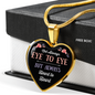 Eye To Eye Necklace Stainless Steel or 18k Gold Heart 18-22"-Express Your Love Gifts