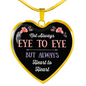 Eye To Eye Necklace Stainless Steel or 18k Gold Heart 18-22"-Express Your Love Gifts