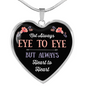 Eye To Eye Necklace Stainless Steel or 18k Gold Heart 18-22"-Express Your Love Gifts