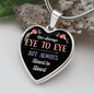 Eye To Eye Necklace Stainless Steel or 18k Gold Heart 18-22"-Express Your Love Gifts