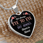 Eye To Eye Necklace Stainless Steel or 18k Gold Heart 18-22"-Express Your Love Gifts
