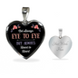 Eye To Eye Necklace Stainless Steel or 18k Gold Heart 18-22"-Express Your Love Gifts