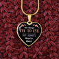 Eye To Eye Necklace Stainless Steel or 18k Gold Heart 18-22"-Express Your Love Gifts