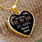 Eye To Eye Necklace Stainless Steel or 18k Gold Heart 18-22"-Express Your Love Gifts