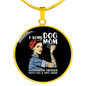 F Bomb Dog Mom Circle Necklace Stainless Steel or 18k Gold 18-22"-Express Your Love Gifts