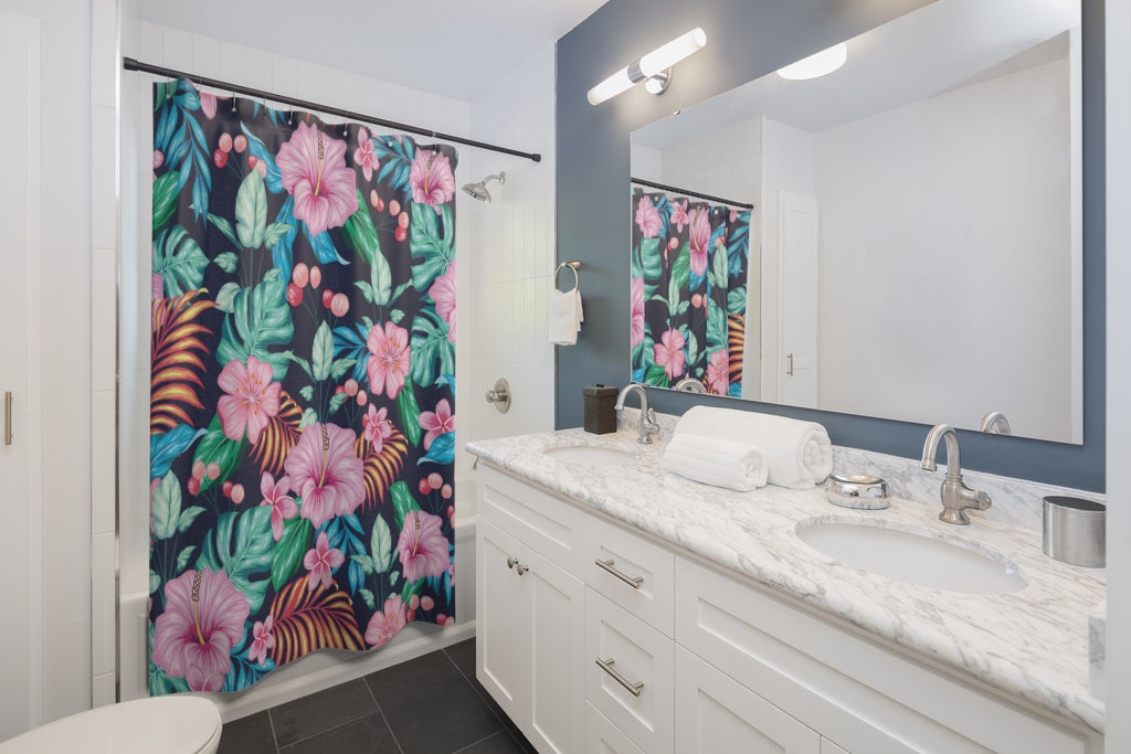 Fabulous Colorful Floral Stylish Design 71" x 74" Elegant Waterproof Shower Curtain for a Spa-like Bathroom Paradise Exceptional Craftsmanship-Express Your Love Gifts