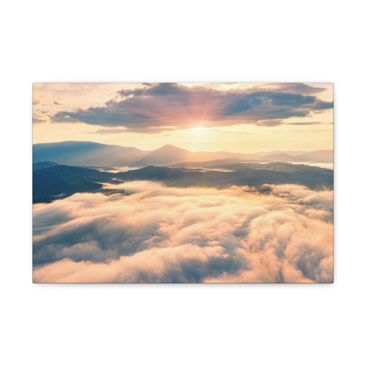 Fabulous Sunrise Scene Beautiful Panoramic Morning View Beauty Nature Scene View of Sunrise on Sky Wall Art Ready to Hang Unframed-Express Your Love Gifts