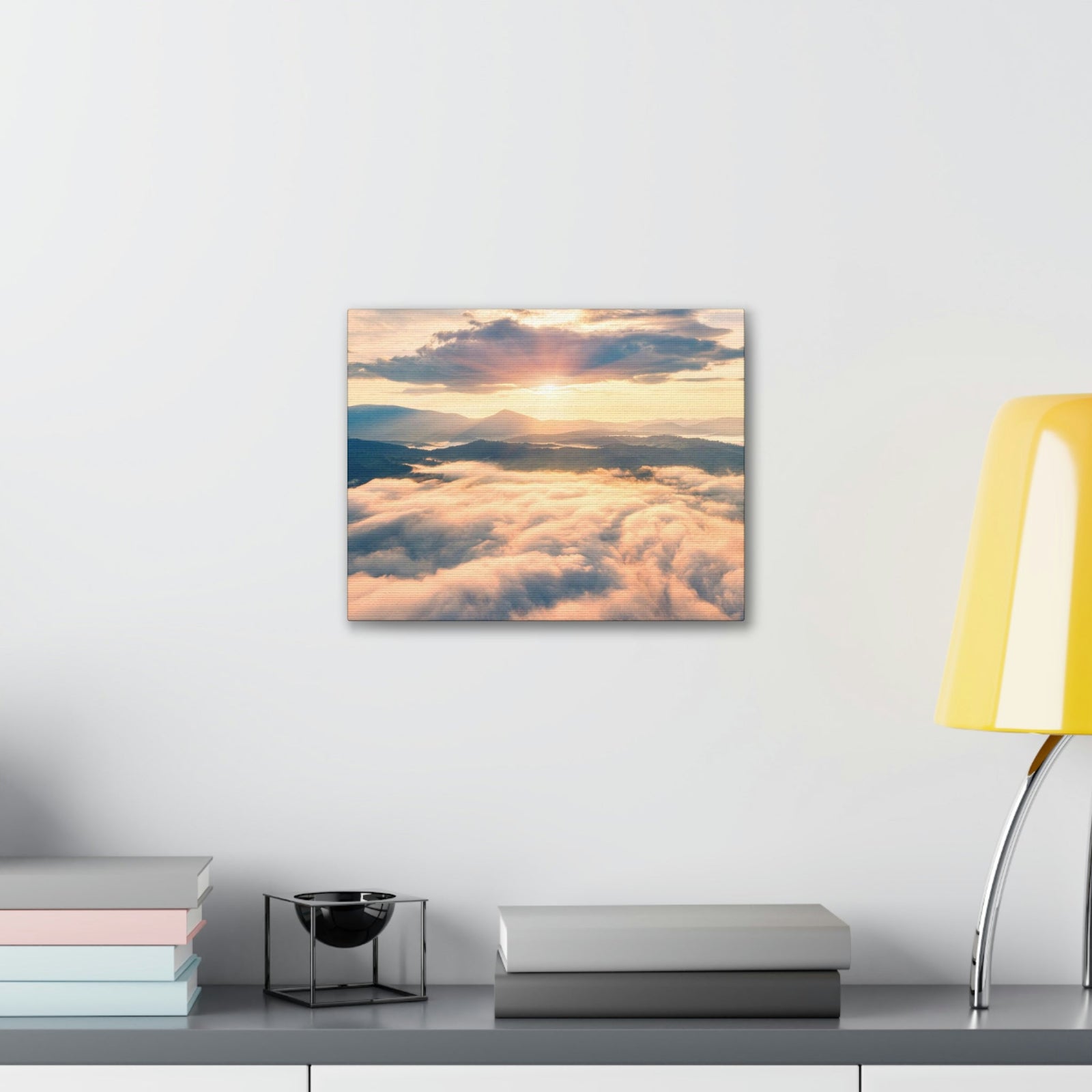 Fabulous Sunrise Scene Beautiful Panoramic Morning View Beauty Nature Scene View of Sunrise on Sky Wall Art Ready to Hang Unframed-Express Your Love Gifts