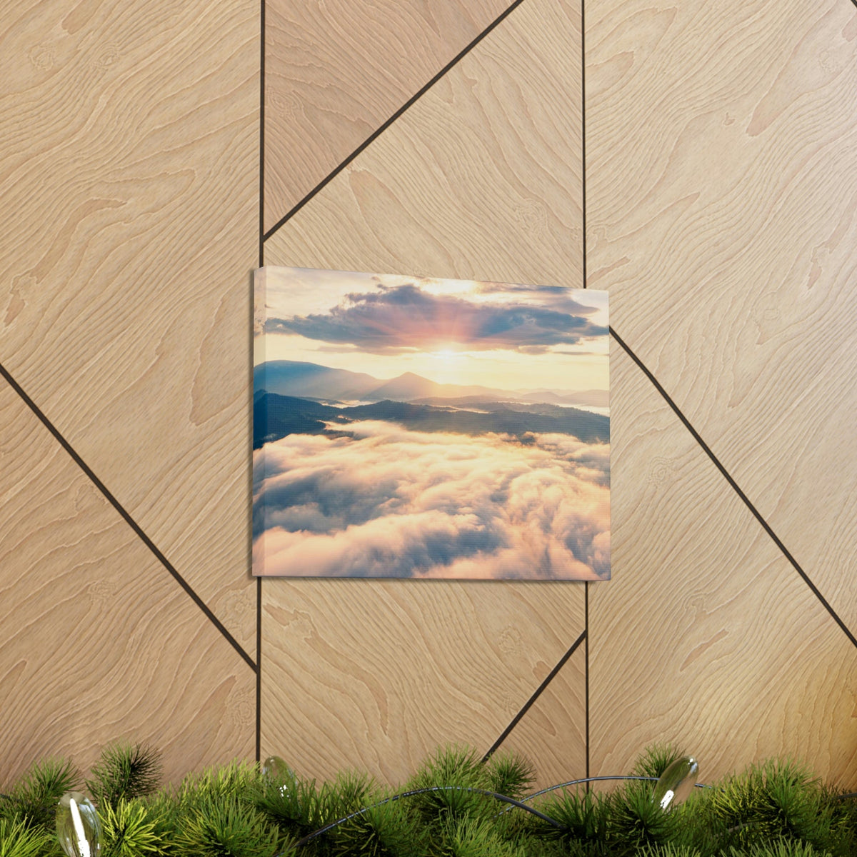 Fabulous Sunrise Scene Beautiful Panoramic Morning View Beauty Nature Scene View of Sunrise on Sky Wall Art Ready to Hang Unframed-Express Your Love Gifts